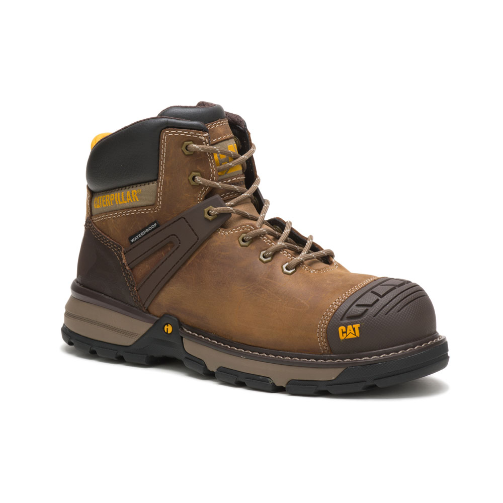 Caterpillar Excavator Superlite Wp Nt Philippines - Mens Safety Boots - Dark Beige 16087ZAST